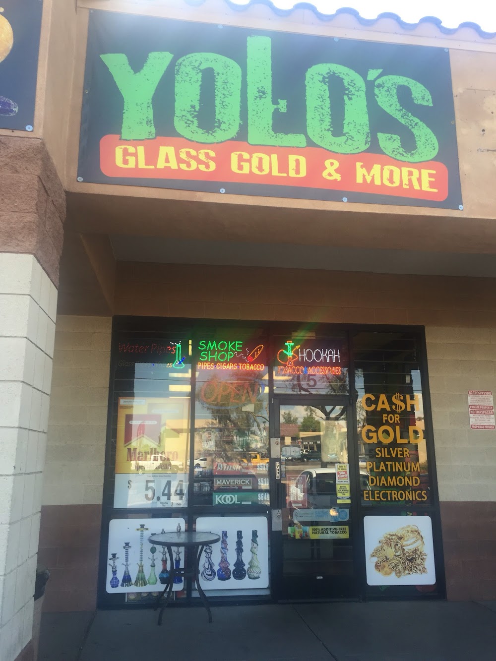 Yolo’s Smoke Shop Glass Gold & More